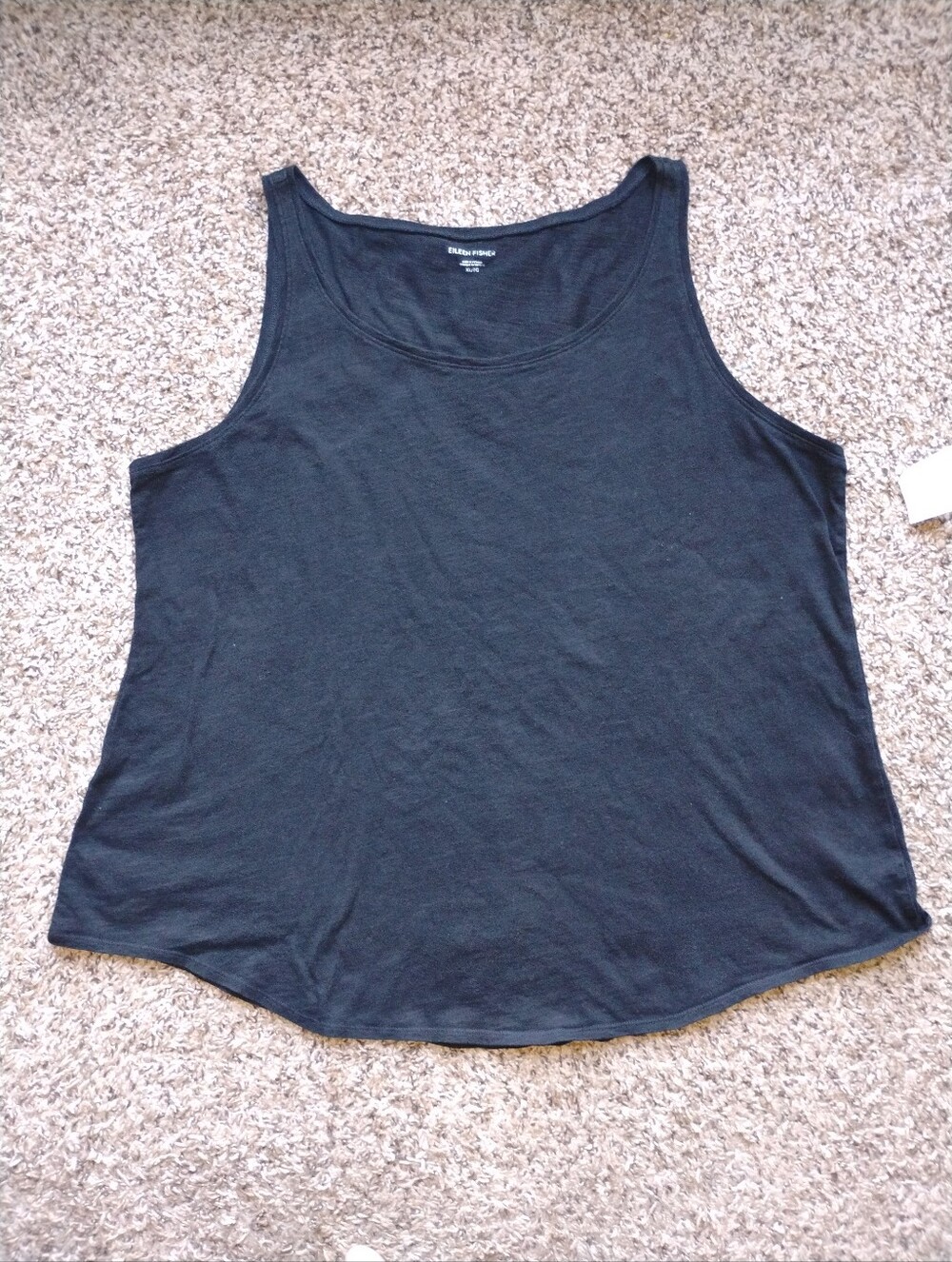Eileen Fisher Organic Cotton Cropped Box Top Shirt XL Extra Large